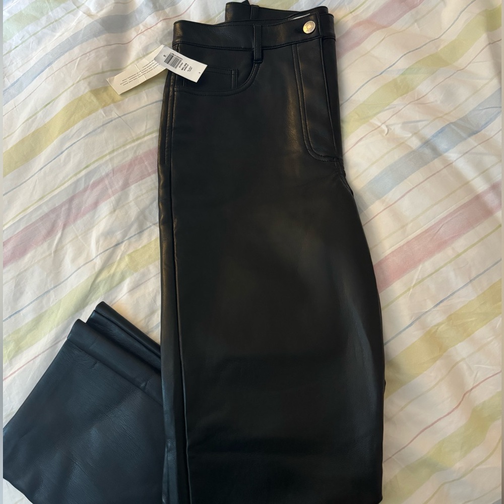 Black Aritzia Melina leather pants